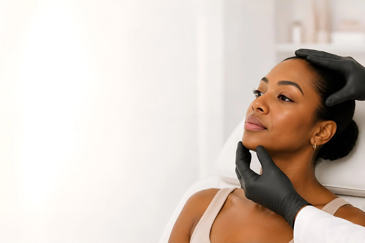 Client receiving a personalised facial assessment
